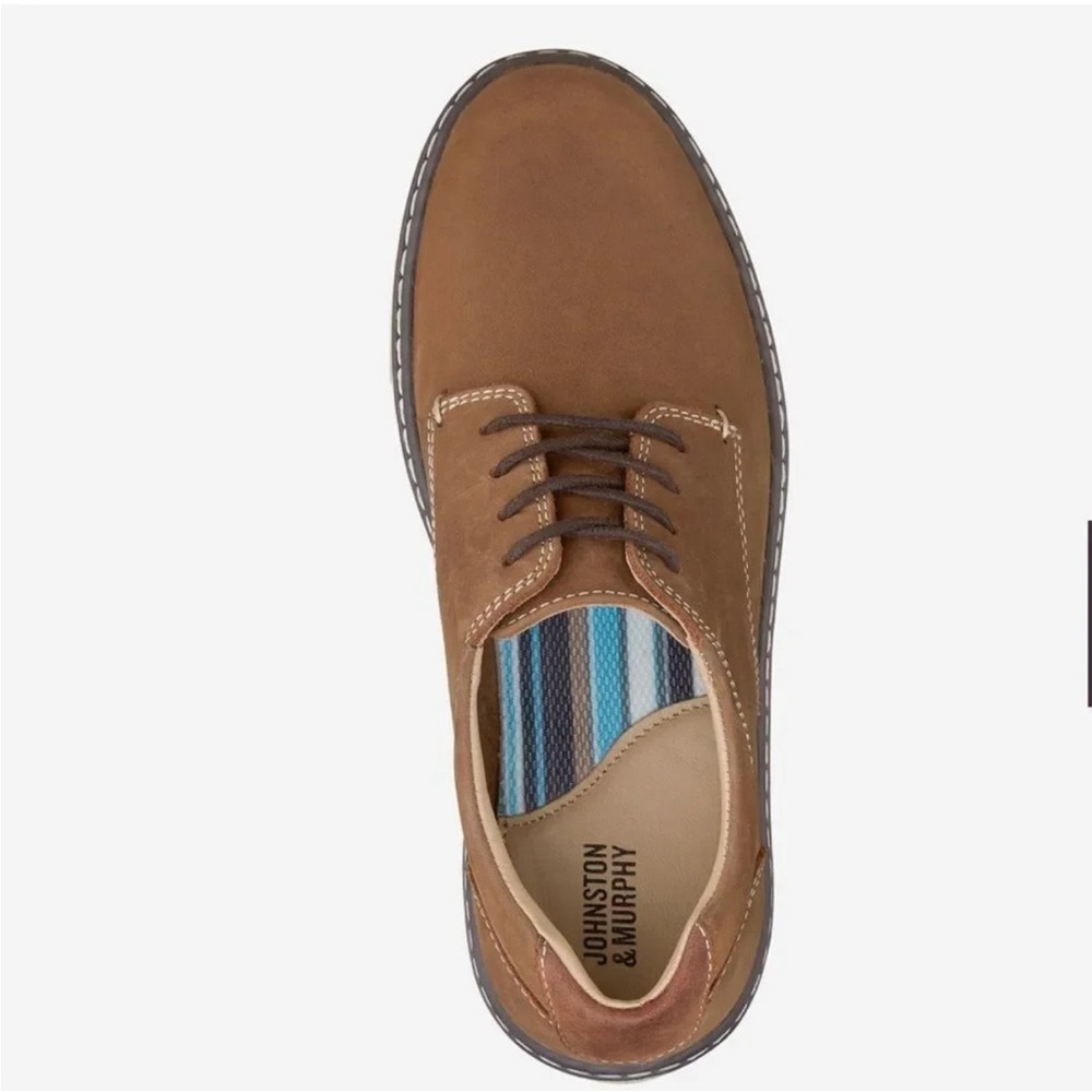 Johnston & Murphy Youth Brown Oiled Nubuck BK McGuffey Plain Toe